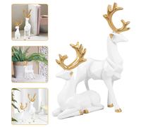2 Pcs Decorazioni Natalizie Con Renne Figurina Di Renna Natalizia
