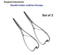 2-Pcs Dental Set strumenti Needle Holders Mathieu Forceps Orthodontics Dentistry