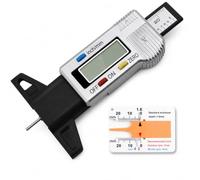 2 pcs Digitale Misuratore Profondità Battistrada - Argento, 0-25.4mm | LCD Display Misuratore, Misuratore di Calibro Pneumatico con Ampio Display LCD per Moto, Auto, Camion in Inch/mm