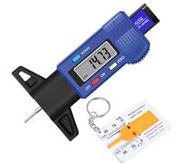 2 pcs Digitale Misuratore Profondità Battistrada - Blu, 0-25.4mm LCD Display Misuratore, Misuratore di Calibro Pneumatico con ampio display LCD per moto, auto, camion in inch/mm