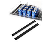 2 Pcs Dispenser automatico for lattine e portabevande Portabottiglie in plastica Contenitori scorrevoli regolabili Organizzatore for bibite e birra salvaspazio(6 x 65.3 cm/2.4 x 25.7 inches)