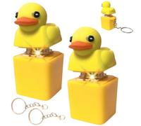 2 pcs Duckys Quacking Fidget Toy, Quacking Duck Keyboard Fidget Toy, Portachiavi Duck Stress Reliever Squeaky, Tasti che Quack, Clicker per tastiera che Quack per adulti e bambini (A)