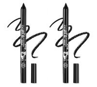 2 Pcs Eyeliner Metallic Glitter Eye Liner Matita per Donne,Eyeliner impermeabile Labbra Liner Ombra occhi Matite sopracciglia Pen Eye Makeup (01 Nero e 01 Nero)