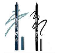 2 Pcs Eyeliner Metallic Glitter Eye Liner Matita per Donne,Eyeliner impermeabile Labbra Liner Ombra occhi Matite sopracciglia Pen Eye Makeup (01 Nero e 09 Blu freddo)