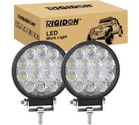 2 Pcs Faro Da Lavoro Led, Rotondo 4 Pollici 10 Cm 42W Flood Luci Di Lavoro a Led