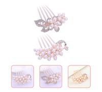 2 Pcs Fermaglio Capelli Sposa Pettinino Per Pettine Da Con Strass