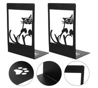 2 Pcs Fermalibri Decorativi Reggilibri Metallo Porta Titolari Di