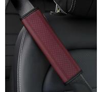 2 PCS Fibra Carbonio Copri Cintura Auto per Scenic Taliant Talisman Twingo Wind Zoe, Morbido Confortevole Copricintura Auto Protezione Cintura di Sicurezza Rimovibile Ricambi Auto,Red