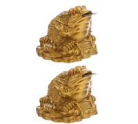 2 Pcs Figura Di Rospo Decorazione Della Prosperità Statue Rane Statua Ornament