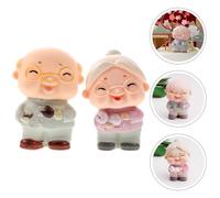 2 Pcs Figurine Anziane Amorevoli Figurina Di Coppia Anziani Dei Nonni