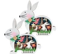 2 Pcs Figurine Per La Decorazione Della Casa Decorazioni Coniglietto