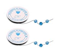 2 Pcs Filo Elastico per Braccialetti di Cristallo Nero, 0.6mm & 0.8mm Corde Elastiche per Gioielli, Resistenti alla Strappa, Filo di Nylon per la Realizzazione di Perle & Bracciali DIY