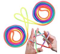 2 Pcs,Finger Twist Gioco A Filo,Gioco Del Dito Della Stringa Bambini,Finger String Game Rainbow Rope,Giochi Di Corda Mano Bambini,Cats Cradle String,Ottimo Come Piccolo Regalo,Lunghezza 160cm