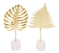 2 Pcs Foglie Decorative Ornamento Di Fronda in Metallo Ornamenti Ferro