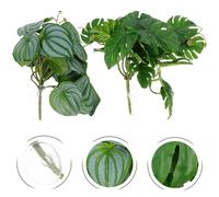 2 Pcs Foglie Di Rettile Finte Piante Per Terrario D'acquario Plastica