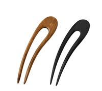 2 Pcs Forcina per Capelli A Forma di U, 15.5 cm Forcine in Stile Francese, Semplice Fermaglio per Capelli in legno, Punte Perni di Chignon Updo per Ragazze Donne Bun Capelli Styling Accessori