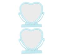 2 Pcs Forma Di Cuore Specchio Per Il Trucco Da Viaggio Scrivania