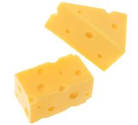2 Pcs Formaggio Finto Da Esposizione Per Oggetti Di Scena Mini Cibo Resina