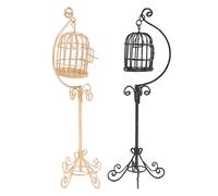 2 Pcs Gabbia Uccelli Decorativa Per Accessori La Casa in Miniatura