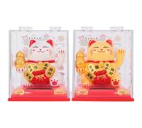 2 Pcs Gatto Fortunato Solare Accogliendo Il Alimentato Da Simpatico Che Saluta