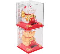 2 Pcs Gatto Fortunato Solare Braccio Ondeggiante Cat Che Agita in Plastica
