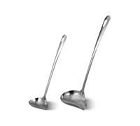 2 Pcs Gravy Ladles with pour spout Drizzle Spoons Stainless Steel Sauce Soup Spoons