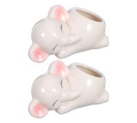 2 Pcs Graziosi Vasi Per Piante Elefante Di Ceramica Arredamento Animali