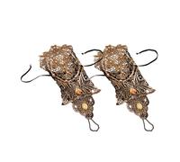 2 Pcs Guanti in Pizzo Senza Dita Maniche Braccialetto Strass Per Donne