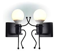 2 PCS Humanoid creative applique da parete moderna arte decorativa faretti murali industriali lampada max 60W E27 Lampadina per camera da letto camera dei bambini corridoio ristorante scale