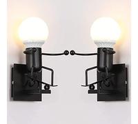 2 PCS Humanoid creative applique da parete moderna arte decorativa faretti murali industriali lampada max 60W E27 Lampadina per camera da letto camera dei bambini corridoio ristorante scale