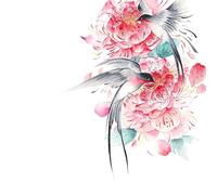 2 pcs Ingoiare Loto Tatuaggi Temporanei Grande Fiore Braccio Stile Giapponese Impermeabile Finto Tatuaggio Adesivo Cinese Vento Uccello Maschio E Femmina Simulazione Adesivo