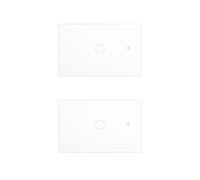 2 PCS Interruttore Touch da Parete WiFi 2.4G + BLE + RF 433MHz, Vetro Temperato Bianco, 1 Tasto, 120X72X38mm Per Scatola 503 Italiano, App TUYA Smart Life
