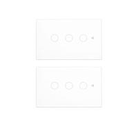 2 PCS Interruttore Touch da Parete WiFi 2.4G + BLE + RF 433MHz, Vetro Temperato Bianco, 3 Tasti, 120X72X38mm Per Scatola 503 Italiano, App TUYA Smart Life