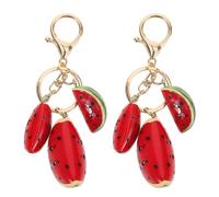 2 Pcs Keychain Di Anguria Portachiavi Cute Decorazione Per Il Tastiera Frutta