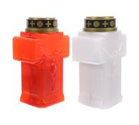 2 Pcs Lampada Cimitero Candele Decorative Di Plastica Portacandele Europeo