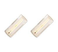 2 PCS Lampada di Emergenza LED, 3,5W 400lm 6500K, SA/SE Sempre Accesa e Solo Emergenza, Autonomia 3 Ore, IP65, Montaggio Parete o Soffitto, Batteria Ricaricabile al Litio 7,4V 1,5Ah, 270x100x54mm
