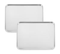 2 Pcs Lastre Di Acciaio Inox Vassoio Fumante Piastre Inossidabile Portata