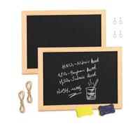 2 PCS Lavagna Nera Da Appendere,HMCEY Lavagna Cornice Legno 30 X 20 CM | In Plastica,Non Magnetico,Con Struttura A Doppia Faccia,Superficie Liscia e Uniforme,Facile Da Scrivere,Per Buffet, Scuole