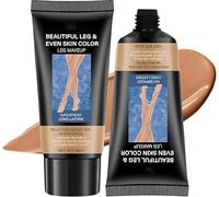 2 Pcs Leg Makeup Waterproof No Transfer, Full Coverage Body Concealer, Long Lasting Leg and Body Scar Tattoo Cover Up, Even Skin Tone, Smooth Finish, Lightweight Foundation (03# Dark Color)