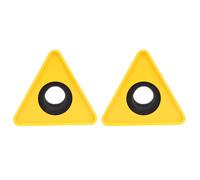 2 Pcs Logo Della Stazione Microfono Accessori Triangolo Bandiera Con