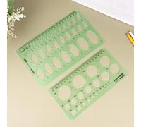 2 PCS Math Drawing for School Office Righello Geometrico Cerchiometro