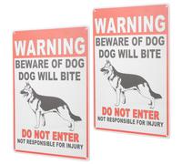 2 Pcs Metal Tin Sign Wall Decor Attenti Ai Cani Cartello Di Avvertimento Per