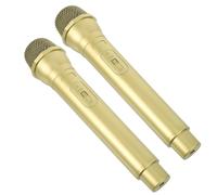 2 Pcs Microfono Finto Giocattolo Con Per Bambini Supporto Dorato