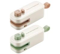 2 PCS Mini Sigillatrice per Sacchetti 9.3 * 3.6 * 3 Cm | Mini Magnetica Sigillatore per Snack | Sigillatrice Manuale Portatile Con USB per Pesce, Verdure, Carne, Formaggio E Patatine Fritte