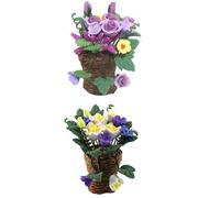 2 Pcs Miniature Casa Delle Bambole Cestini Cestino Miniatura Per Basket Flower