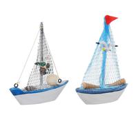 2 Pcs Modello Di Barca Vela Barchetta Giocattolo Ornamenti Nautici