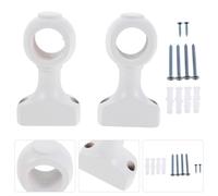 2 Pcs Montaggio Parete Testa Canna Per Tende in Legno Massiccio Ganci Bastone