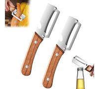 2 PCS Multi-Functional Vegetable Peeler for Kitchen,2-in-1 Stainless Steel Peeler with Wooden Handle,Portable Kitchen Peelers,for Carrot Apple Kiwi Easy Grip Kitchens Tool