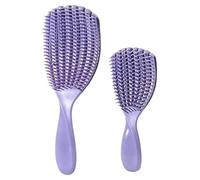 2 Pcs Naturally Curly Wet Detangler Spazzola per capelli, une grande et une petite,spazzola capelli ricci, Ottimale per capelli ricci, Passione Viola