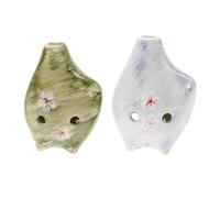 2 Pcs Ocarina Retrò Professionale 6 Fori Strumento Fiato Per Principianti